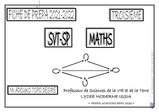 PREPA BEPC 2024 Maths, PC et SVT by Tehua