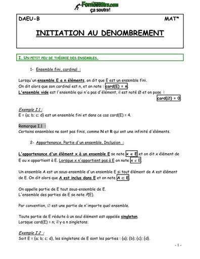 RESUME DE COURS MATHS Tle S SUR DENOMBREMENT BY TEHUA