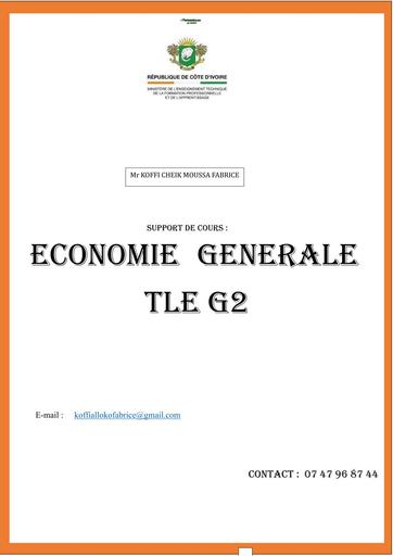 COURS D'ECONOMIE GENERALE ET ENTREPREISE  TERMINALE G2 2021 BY TEHUA