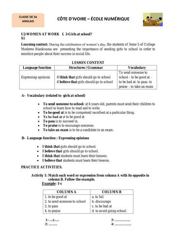 UNIT 2 LESSON 3 ANGLAIS