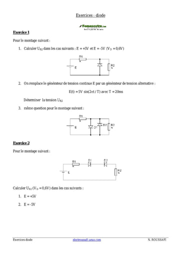 TD corrigé (1) les Diodes