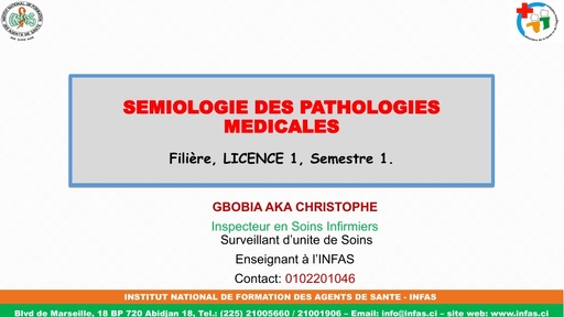 DIAPO COURS Sémiologie en médecine INFAS L1 by TEHUA