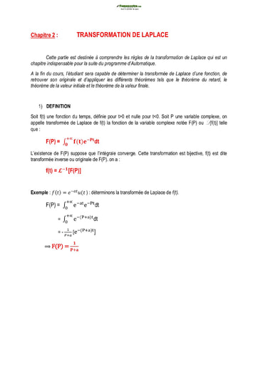 Transformée de Lapace CME 2020-2021
