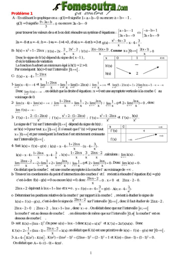 Corrigé TP 1 Fonction Logarithme Népérien niveau Terminale Scientifique