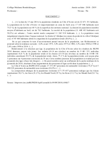 SUPPORT GEO Tle THEME 1 L1 DOC3