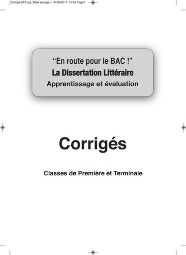 La dissertation Littéraire - En route pour le BAC!