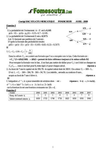 Corrigé Devoir 10 de maths niveau Terminale D