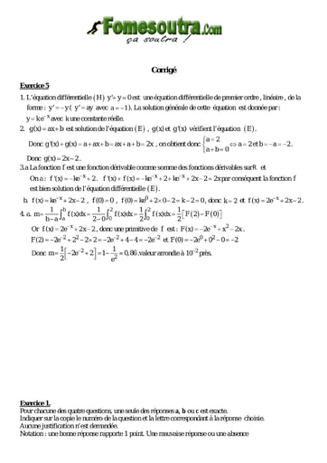 Corrigé TP 8 équations différentielles maths niveau Terminale D