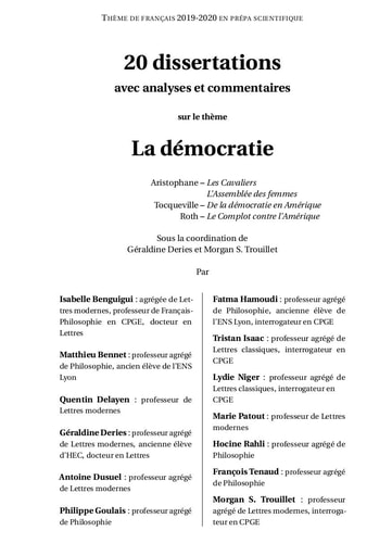 20 dissertations avec analyses et commentaires sur le thème la démocratie