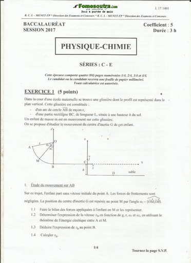 Sujet de Physique-Chimie BAC C et E 2017