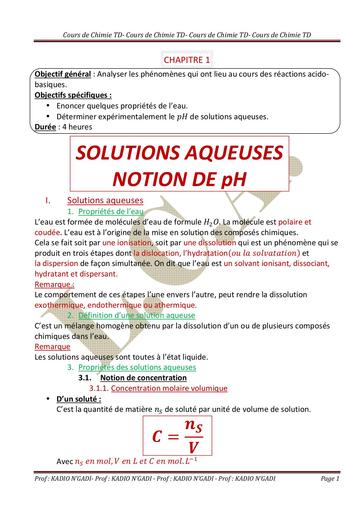 COURS DE CHIMIE Tle D by Tehua