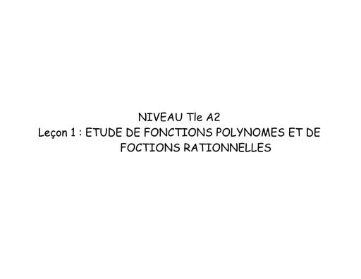 1 FICHE DE COURS APC MATHS Tle A1&2 L1 Limites et Compléments sur les dérivés BY TEHUA