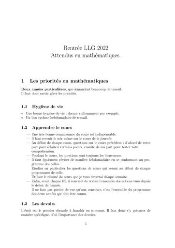 0   Attendus en mathématiques cette année