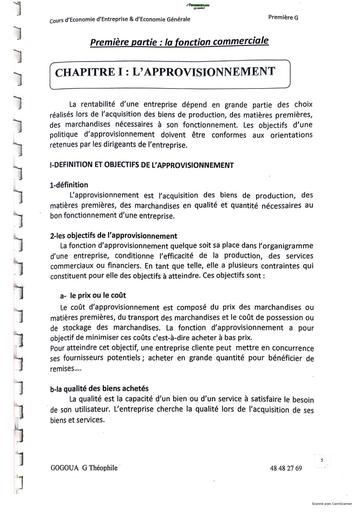 COURS D'ECONOMIE D'ENTREPRISE BY TEHUA
