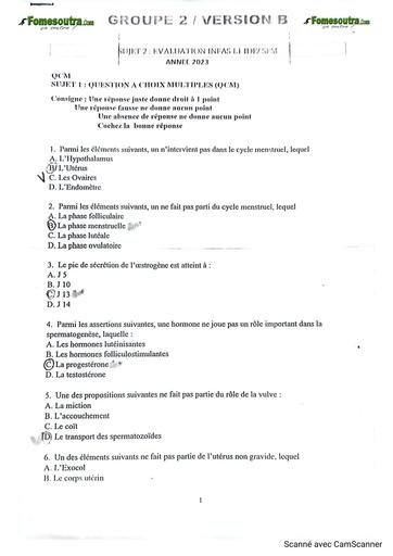 Sujet+correction gynéco groupe 2 INFAS L1 by TEHUA
