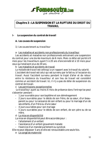 La suspension et la rupture du droit du travail - Tle G1 et G2