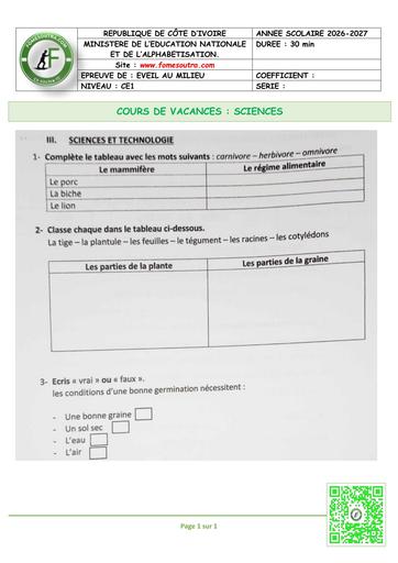 FICHE 3 EVEIL au Milieu CE1 BY TEHUA