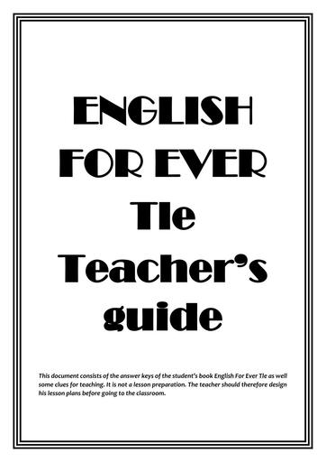 Teacher's Guide EFE Tle By Tehua