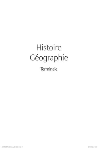 Cahier d'activités Vallesse Histoire Géographie Tle Corrigé by Tehua