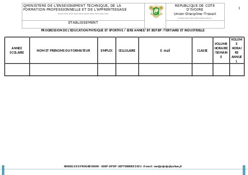 EPS 22 23 PROGRESSION PEDAGOGIQUE  BEP BP BT  TECHNIQUE  TERTIARE ET INDUSTRIELLE  1ERE ANNEE ETFPA