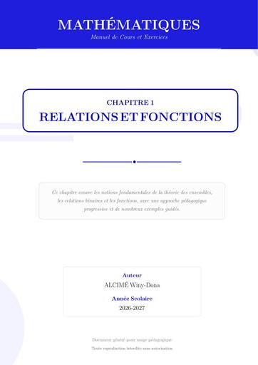 MATHS SUP ANALYSE RELATIONS ET FONCTIONS BY TEHUA