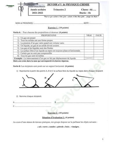 DEVOIR DE PC NIVEAU 6ième TRIMESTRE 2 BY TEHUA
