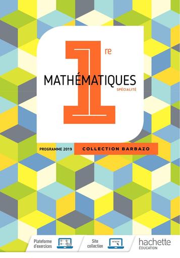 Barbazo Maths 1ère Livre élève, Ed 2019 Hachette Education by Tehua