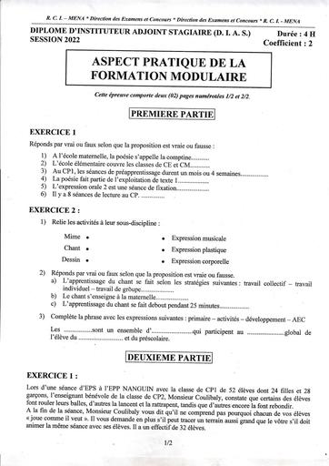 CAFOP SUJET DIAS 2022 ASPECT PRATIQUE BY TEHUA