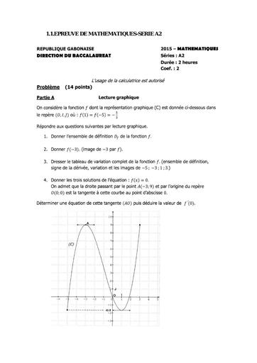 MATHS BAC A2 GABON 2015 DJAHASHIKAN