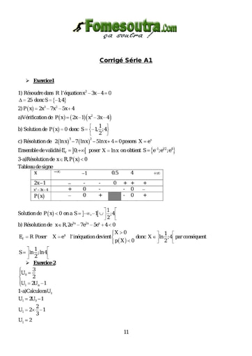 Corrigé de Maths BAC A1 2010