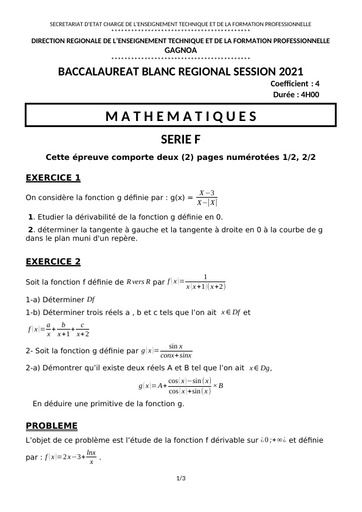 MATHEMATIQUES F2 IFPT