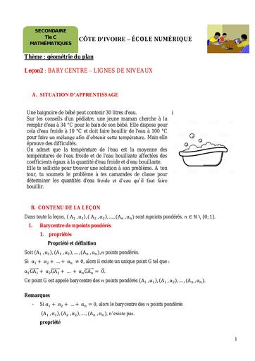 TC Maths leçon 02 Barycentre