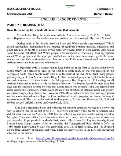 BAC BLANC JANVIER 2026 SUJET D'ANGLAIS LV1 by TEHUA