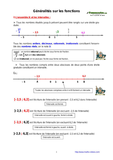 Généralités sur les fonctions - Cours maths niveau 2nd C