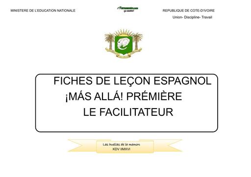 FICHES DE LEÇON ESPAGNOL ¡MÁS ALLÁ! 1iere BY TEHUA