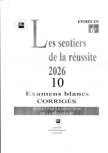 Les sentiers de la réussite 2026 Correction by Tehua