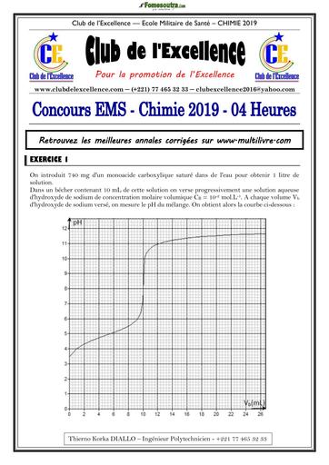 CONCOURS EMS CHIMIE 2019 BY TEHUA