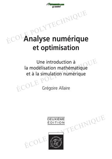 SUP PHYSIQUE livre analyse numérique et optimisation BY TEHUA