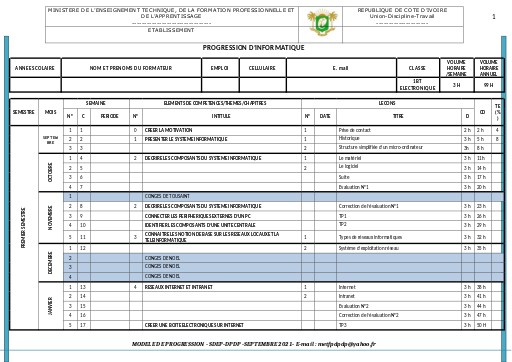 Progression ELECTRONIQUE 1BT