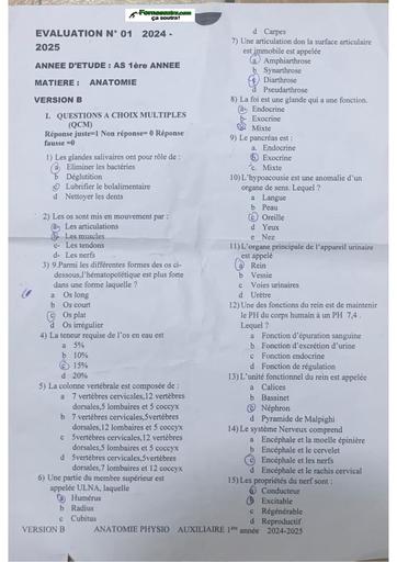 INFAS AS P6 anatomie sur table By TEHUA