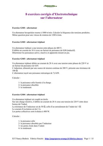 TP BTS exercices alternateur BY TEHUA