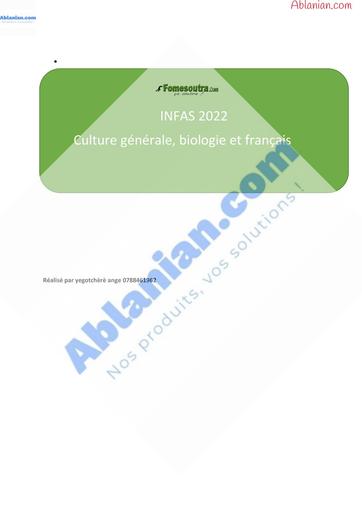 Infirmier et sage femme culture generale, biologie et français by Tehua