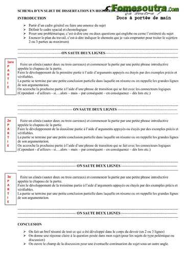 Schéma d’un sujet de dissertation en Histoire-Géographie