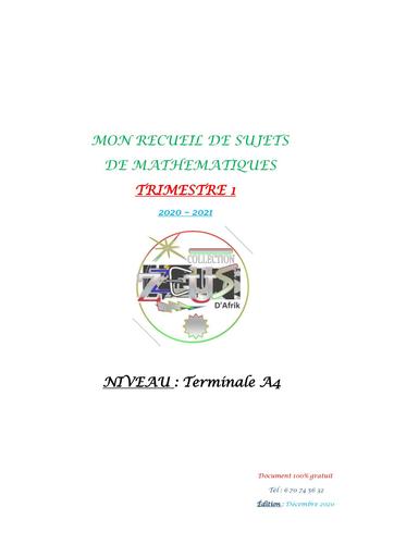Sujets maths Tle A by Tehua