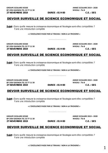 Tle B SCIENCE ECONOMIQUE ET SOCIAL du 27 NOVEMBRE 2019 by Tehua                                                                                           DUREE.pdf