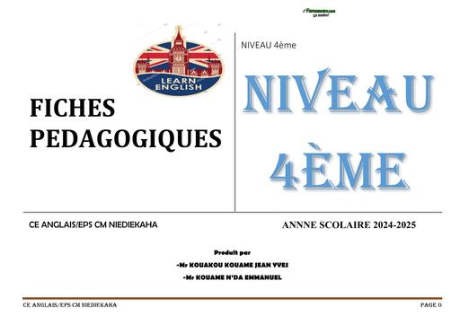 FICHE PEDAGOGIQUE Anglais 4ème By TEHUA