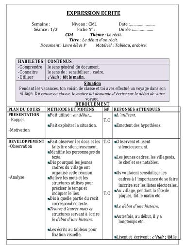 EXPRESSION ECRITE CM1