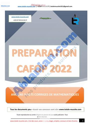 Prepare maths cafop BY TEHUA