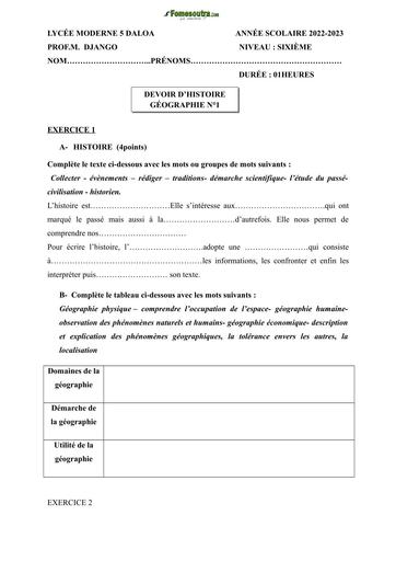 Document HG compilation 6ième à la Tle sujets+corrigés Lycée Moderne 5 Daloa by Tehua