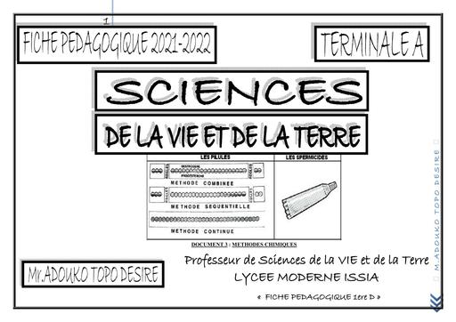 Fiche pedagogique Tle A 2021 2022 SVT by Tehua